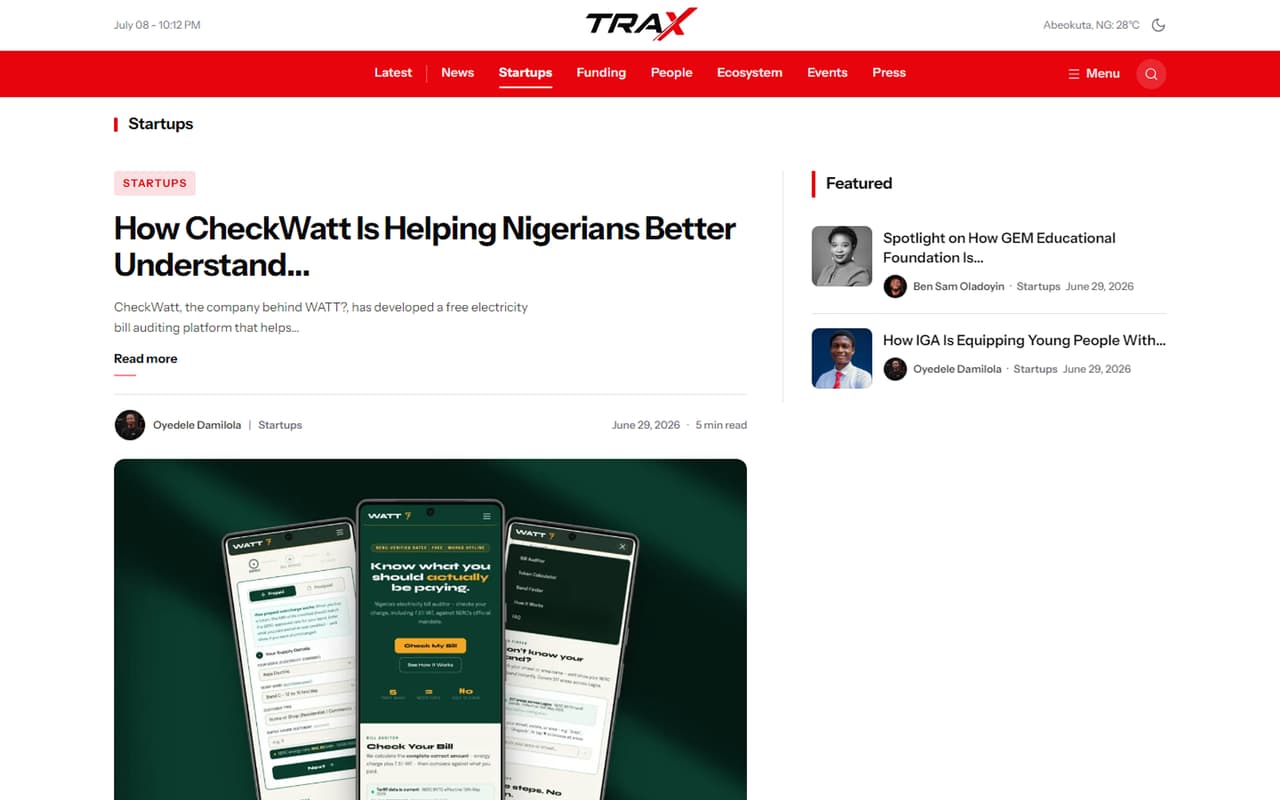 Trax startups, product design by Talodabioluwa Paul